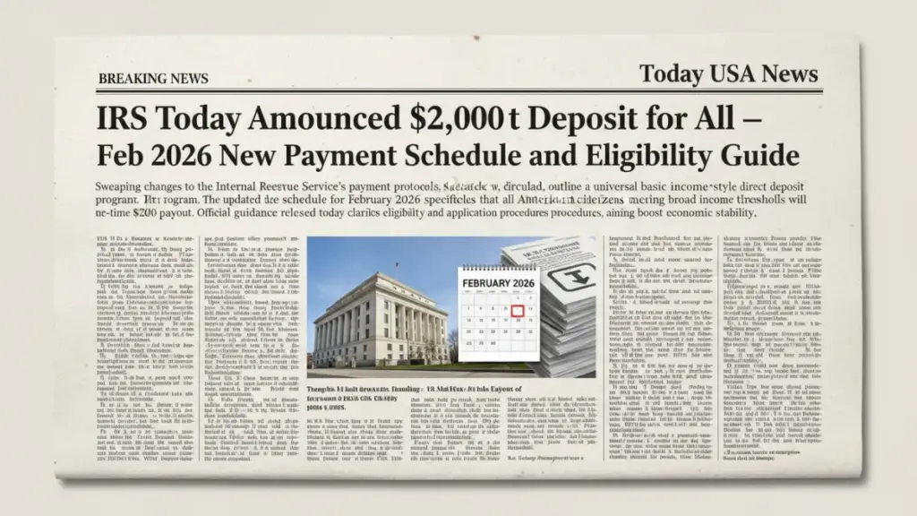 IRS Today Announced $2,000 Direct Deposit